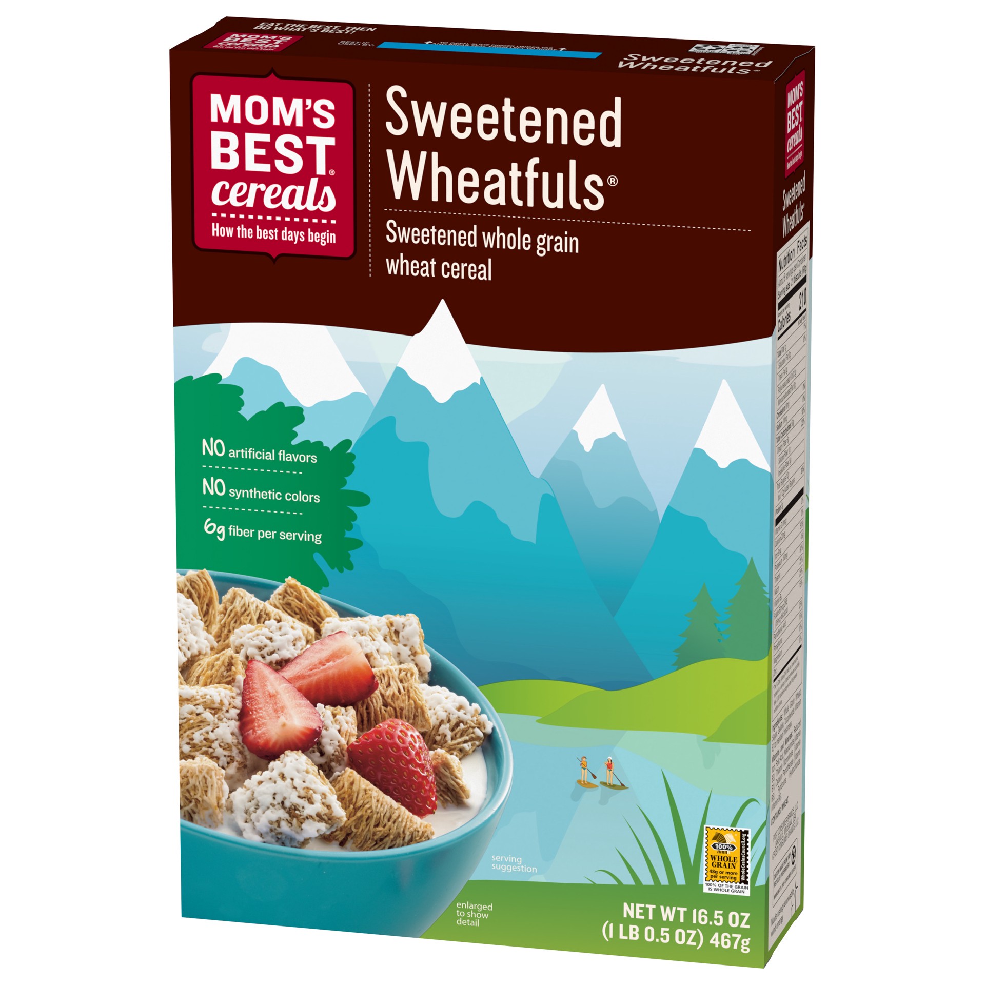 slide 5 of 5, MOM's Best Cereals Mom's Best Sweetened Wheatfuls Shredded Wheat Cereal, 16.5 OZ Box, 16.5 oz