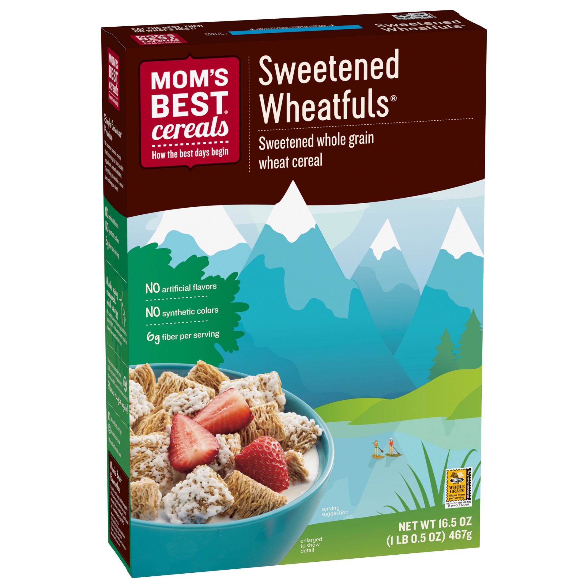 slide 2 of 5, MOM's Best Cereals Mom's Best Sweetened Wheatfuls Shredded Wheat Cereal, 16.5 OZ Box, 16.5 oz