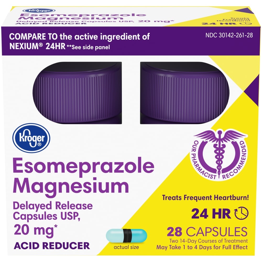 slide 1 of 1, Kroger Esomeprazole Magnesium Capsules 20 Mg Twin Pack, 28 ct