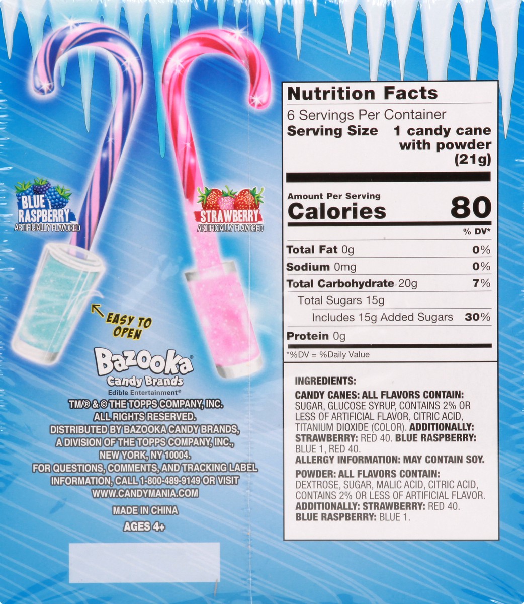 slide 7 of 13, Baby Bottle Pop Topps Candy Cane Candy, 1 ct