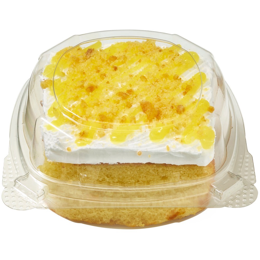 slide 2 of 6, Bakery Fresh Yellow Cake With Lemon Drizzle And Vanilla Icing Square, 6.8 oz