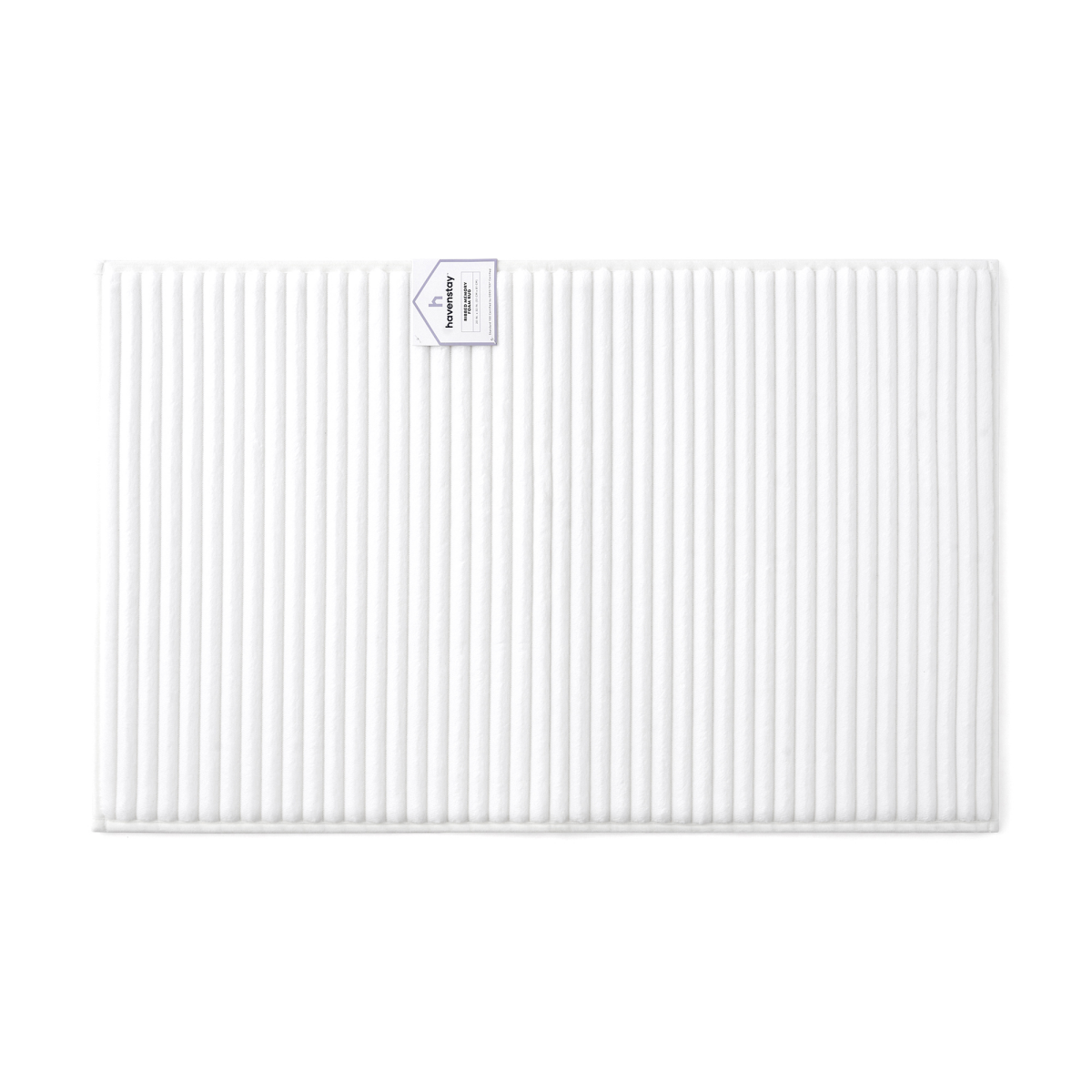 slide 1 of 3, Havenstay Ribbed Memory Foam Rug, 20 in x 32 in, White, 20 in x 32 in