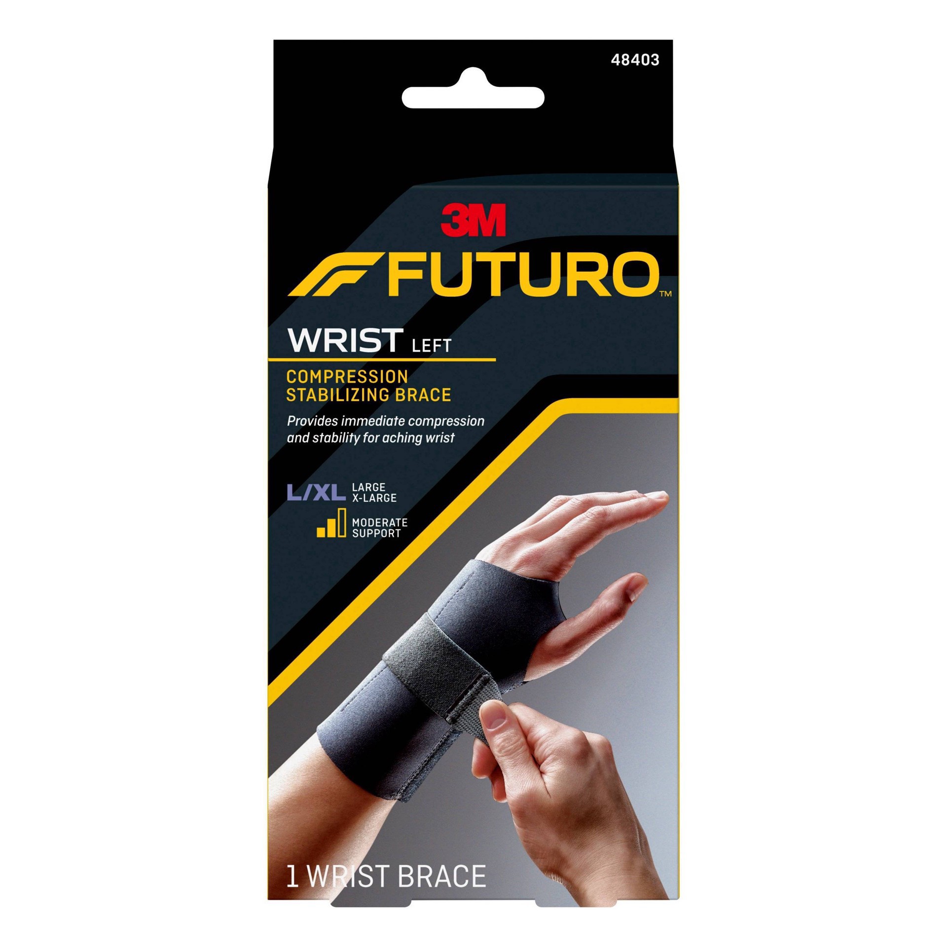 slide 5 of 37, Futuro Compression Stabilizing Wrist Brace, Left Hand, L/XL, LG/XL