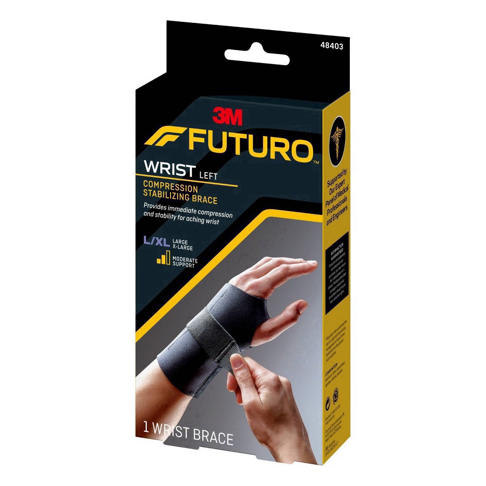 slide 27 of 37, Futuro Compression Stabilizing Wrist Brace, Left Hand, L/XL, LG/XL