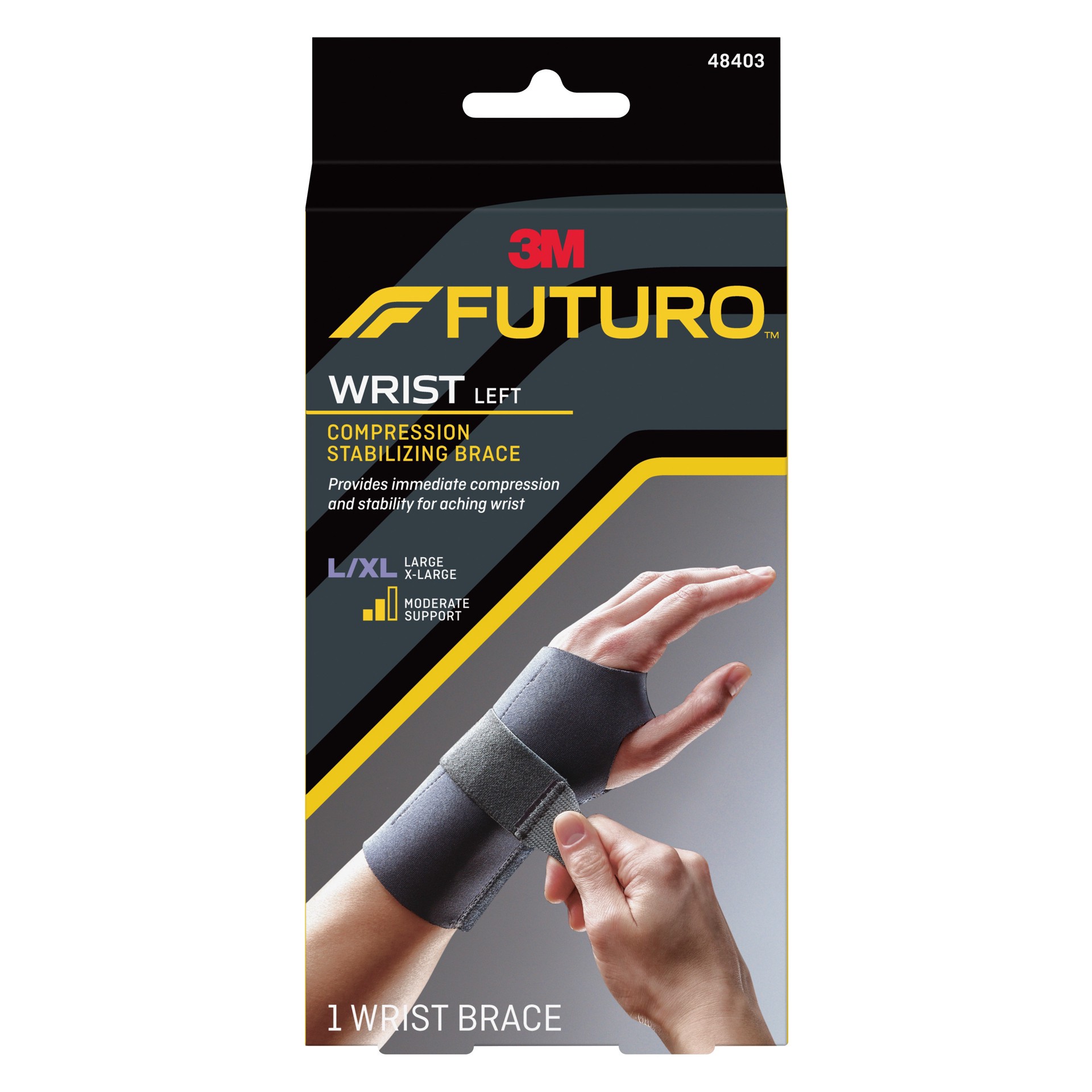 slide 1 of 1, Futuro Compression Stabilizing Wrist Brace, Left Hand , LG/XL