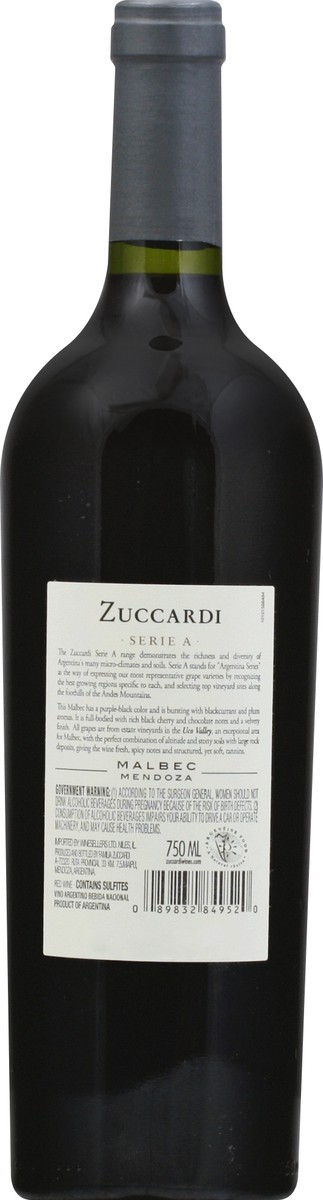 slide 9 of 10, Zuccardi Mendoza Argentina Valle de Uco Serie A Malbec 750 ml, 750 ml