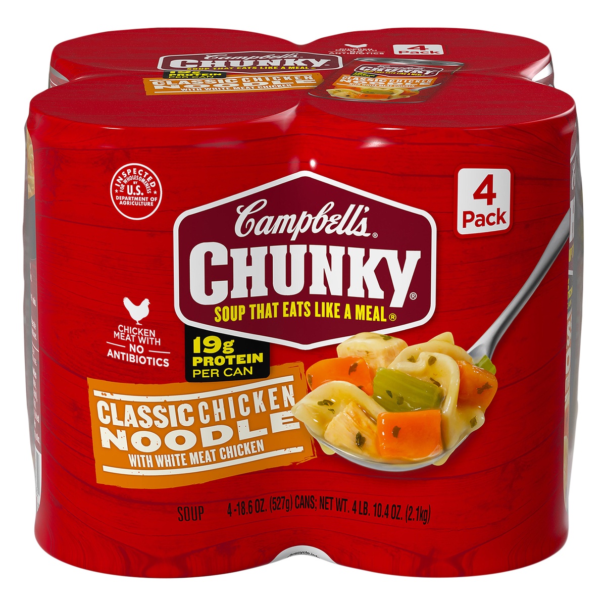 slide 1 of 1, Campbell's Chunky Classic Chicken Noodle Soup 4 - 18.6 oz Cans, 4 ct