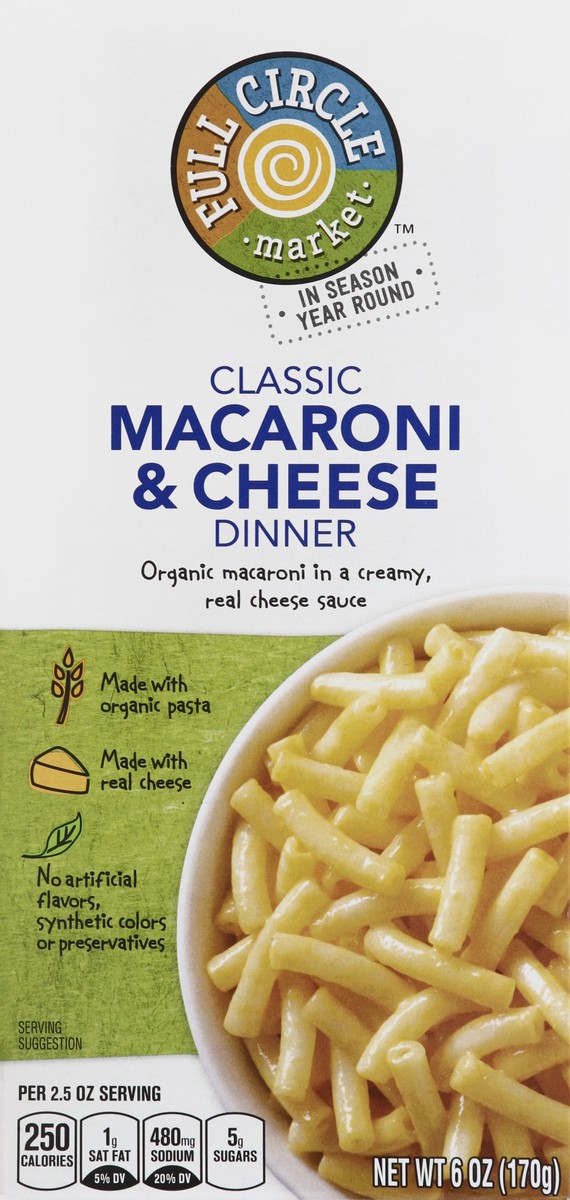 slide 5 of 6, Full Circle Market Classic Macaroni & Cheese Dinner, 6 oz