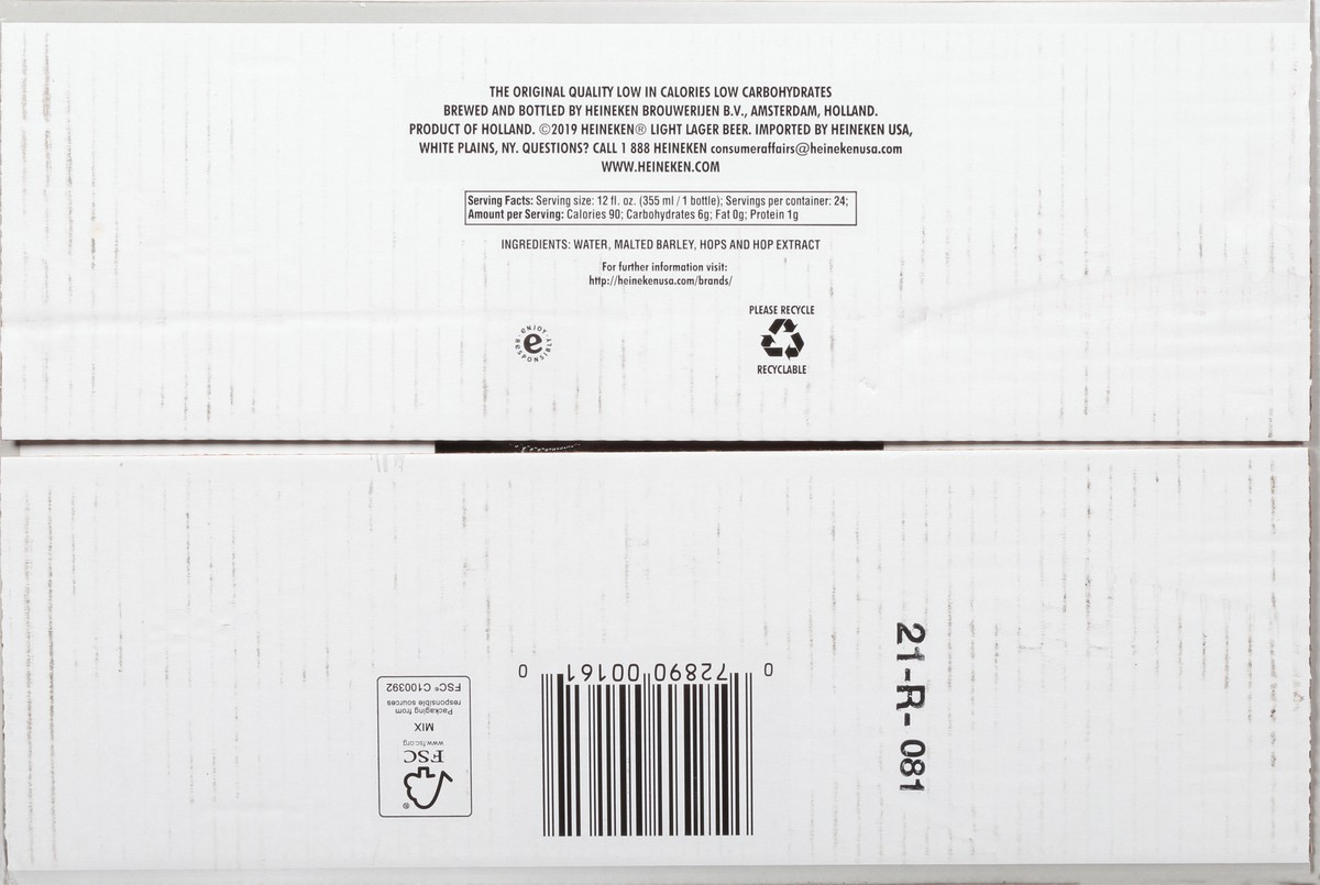 slide 4 of 10, Heineken 24 Pack Light Beer 24 - 12 fl oz Bottles, 24 ct