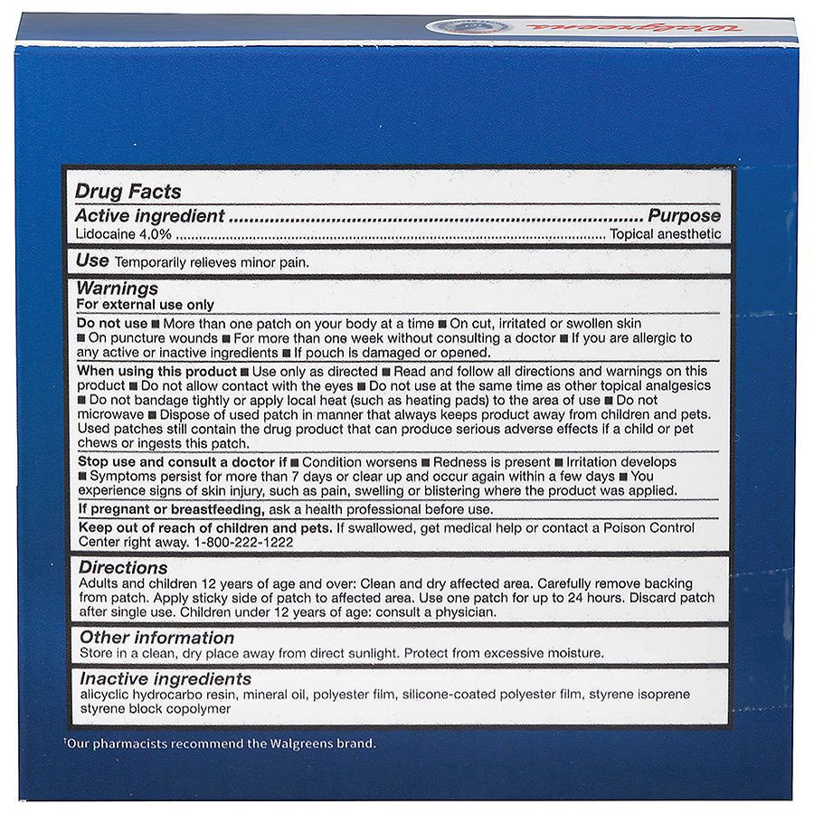 slide 2 of 2, Walgreens 24-Hour Lidocaine Patches, 6 ct