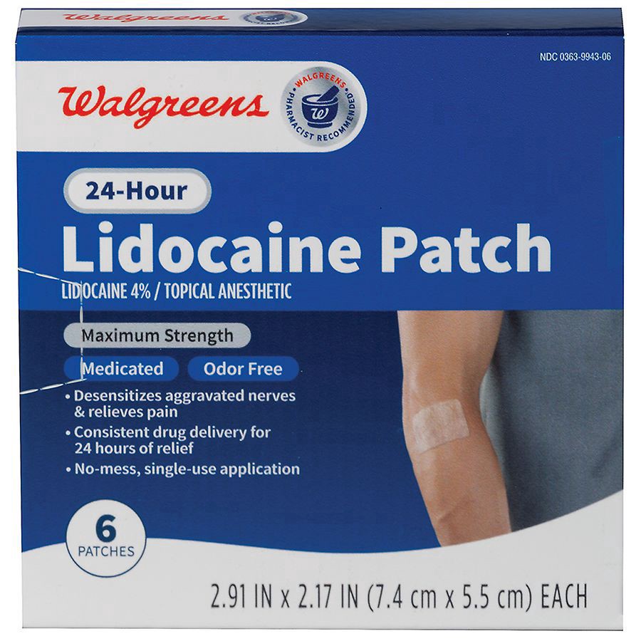 slide 1 of 2, Walgreens 24-Hour Lidocaine Patches, 6 ct