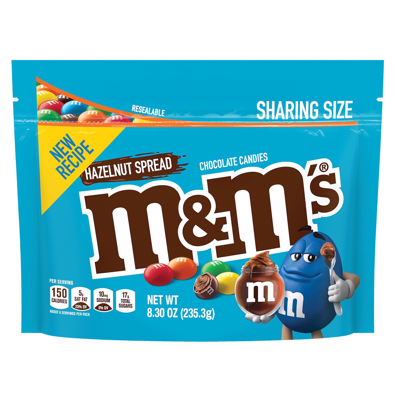 slide 4 of 5, M&M's Hazelnut Spread Chocolate Candy, 8.3-Ounce Resealable Bag, 8.3 oz
