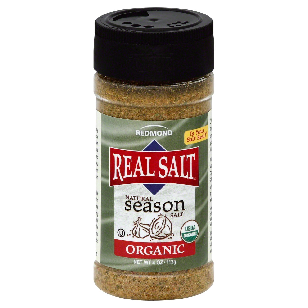 slide 1 of 2, Redmond Salt, Organic, Season, 4 oz