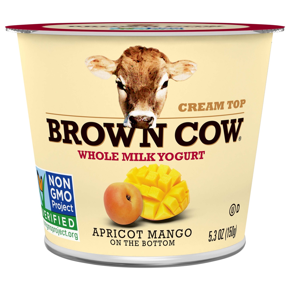 slide 1 of 1, Brown Cow Cream Top Apricot Mango On Bottom Whole Milk Yogurt, 5.3 oz
