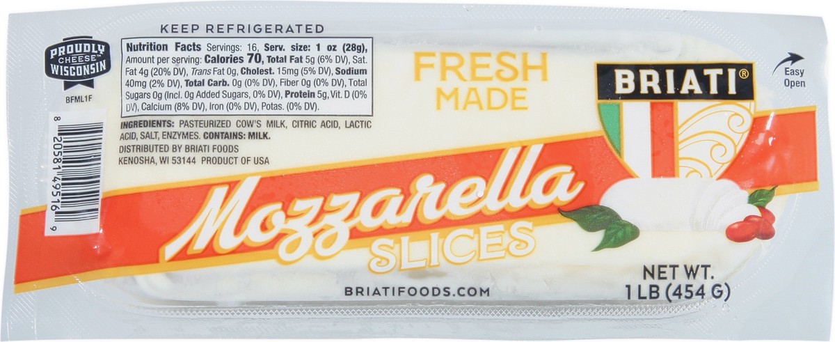 slide 9 of 11, Briati Mozzarella Cheese Slices 1 lb, 16 oz