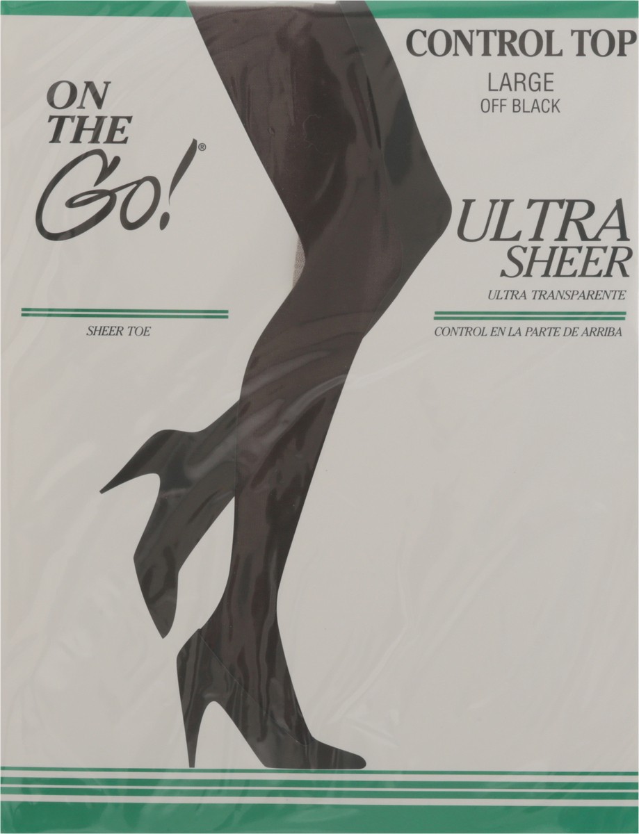 slide 10 of 11, Ultra Sheer Control Top Off Black Large 1 Count, 1 ct