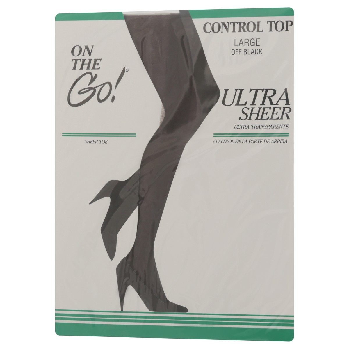 slide 6 of 11, Ultra Sheer Control Top Off Black Large 1 Count, 1 ct