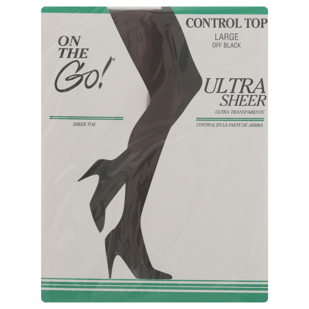 slide 1 of 11, Ultra Sheer Control Top Off Black Large 1 Count, 1 ct