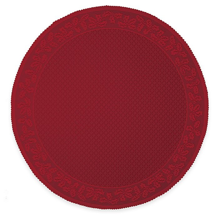 slide 1 of 1, Heritage Lace Holly Vine Round Tablecloth - Red, 70 in