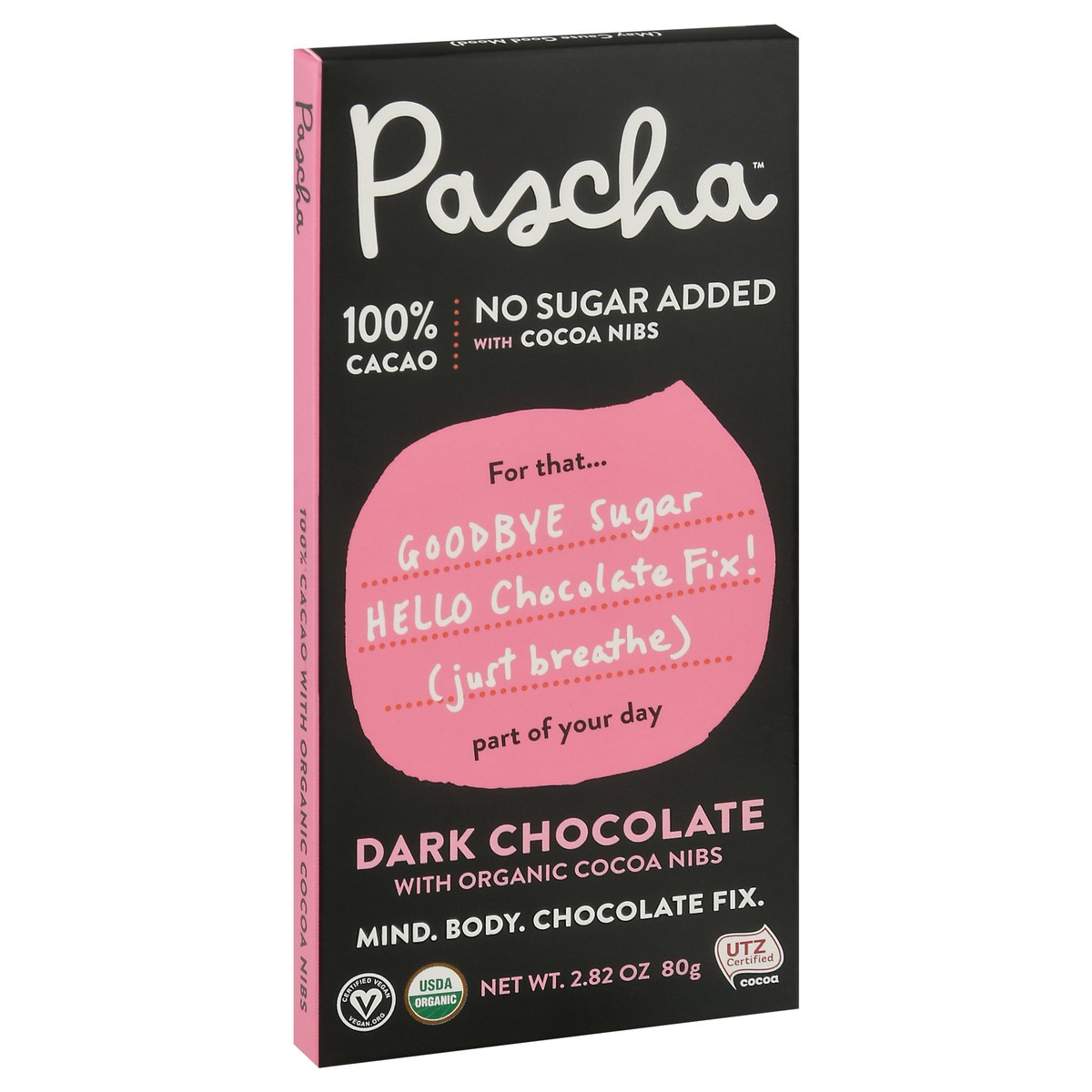 slide 9 of 14, Pascha Dark Chocolate Bar Cacao Nibs, 2.82 oz