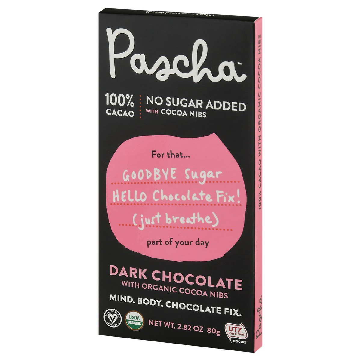 slide 4 of 14, Pascha Dark Chocolate Bar Cacao Nibs, 2.82 oz