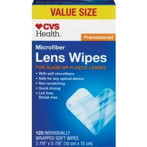 slide 1 of 1, CVS Health Microfiber Pre-Moistened Lens Wipes, 120 ct