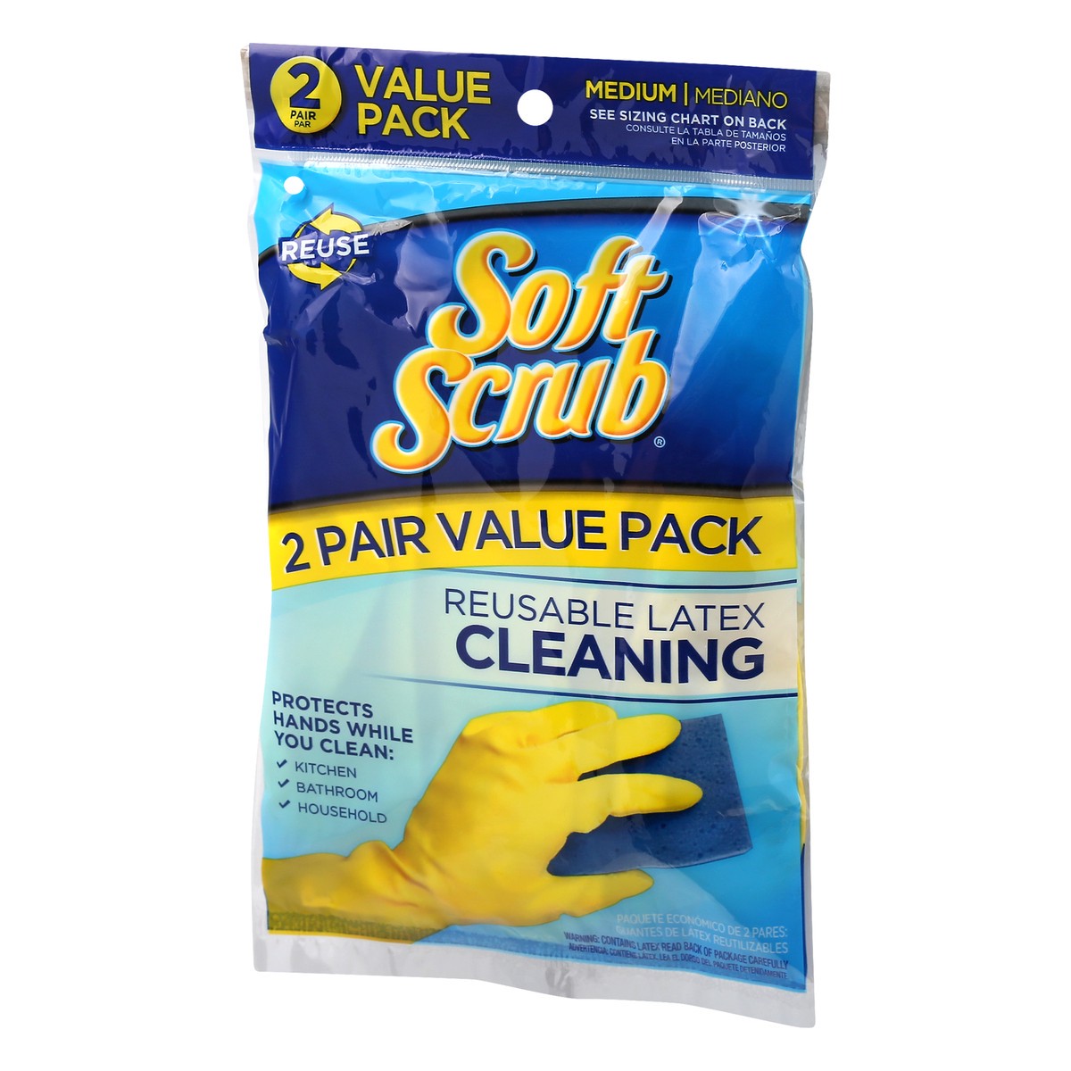 slide 7 of 9, Soft Scrub Cleaning Rubber Latex Medium Value Pack Gloves 2 ea, 2 ct