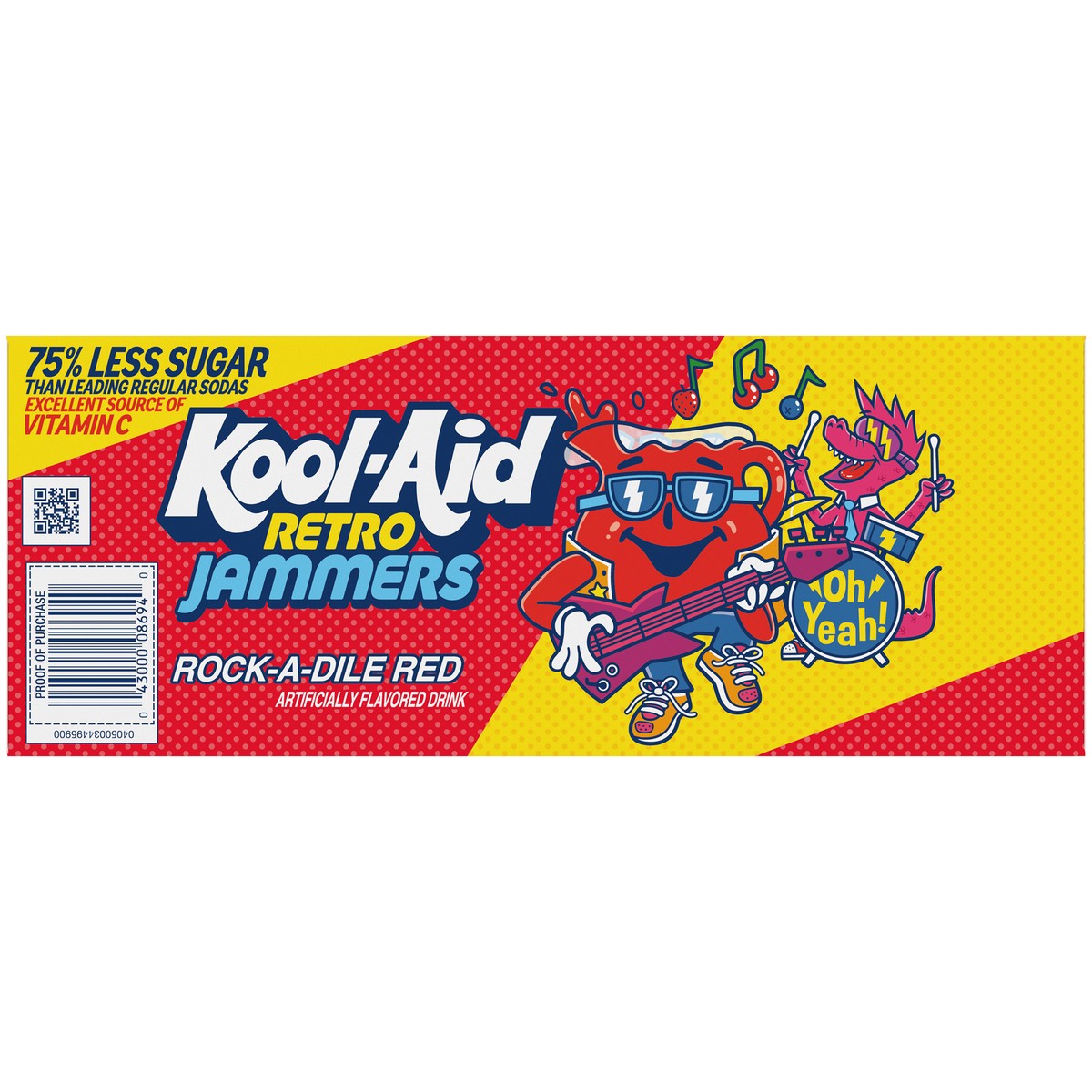 slide 3 of 9, Kool-Aid Retro Jammers Rock-A-Dile Red Mixed Berry Flavored 0% Juice Drink, 10 ct Box, 6 fl oz Pouches, 10 ct