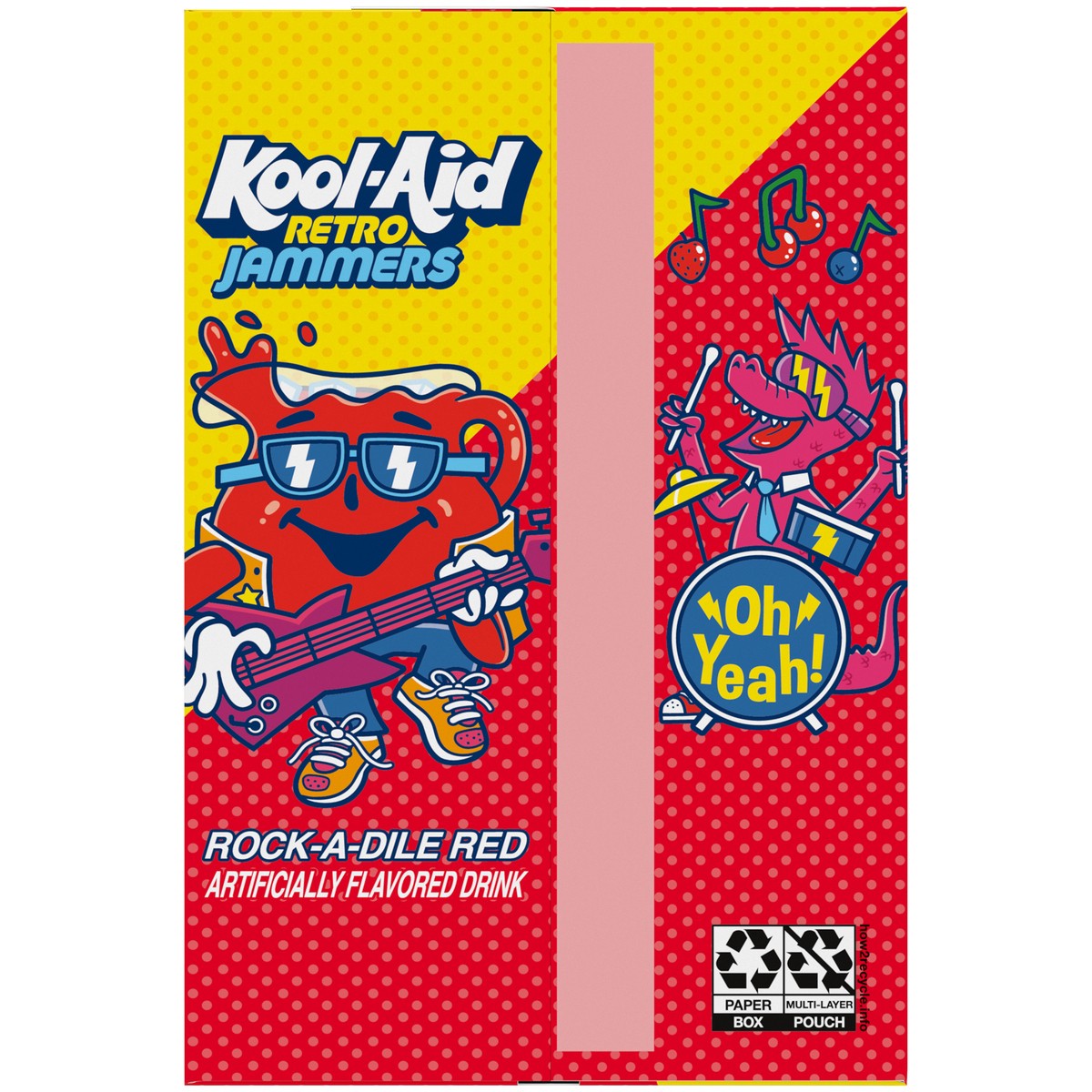 slide 2 of 9, Kool-Aid Retro Jammers Rock-A-Dile Red Mixed Berry Flavored 0% Juice Drink, 10 ct Box, 6 fl oz Pouches, 10 ct