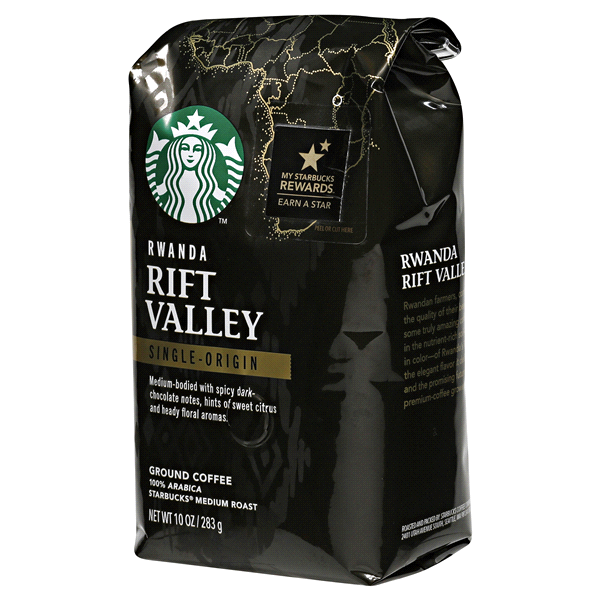 slide 1 of 1, Starbucks Rwanda Rift Valley Medium Roast Ground Coffee, 10 oz