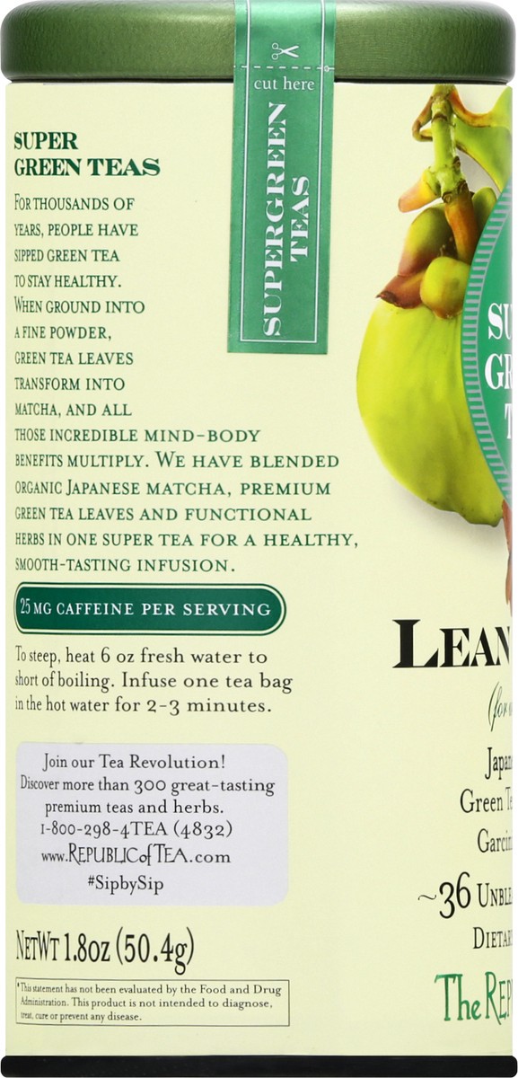 slide 5 of 9, The Republic of Tea Bags Lean Green SuperGreen Tea - 36 ct, 36 ct