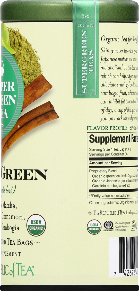 slide 8 of 9, The Republic of Tea Bags Lean Green SuperGreen Tea - 36 ct, 36 ct