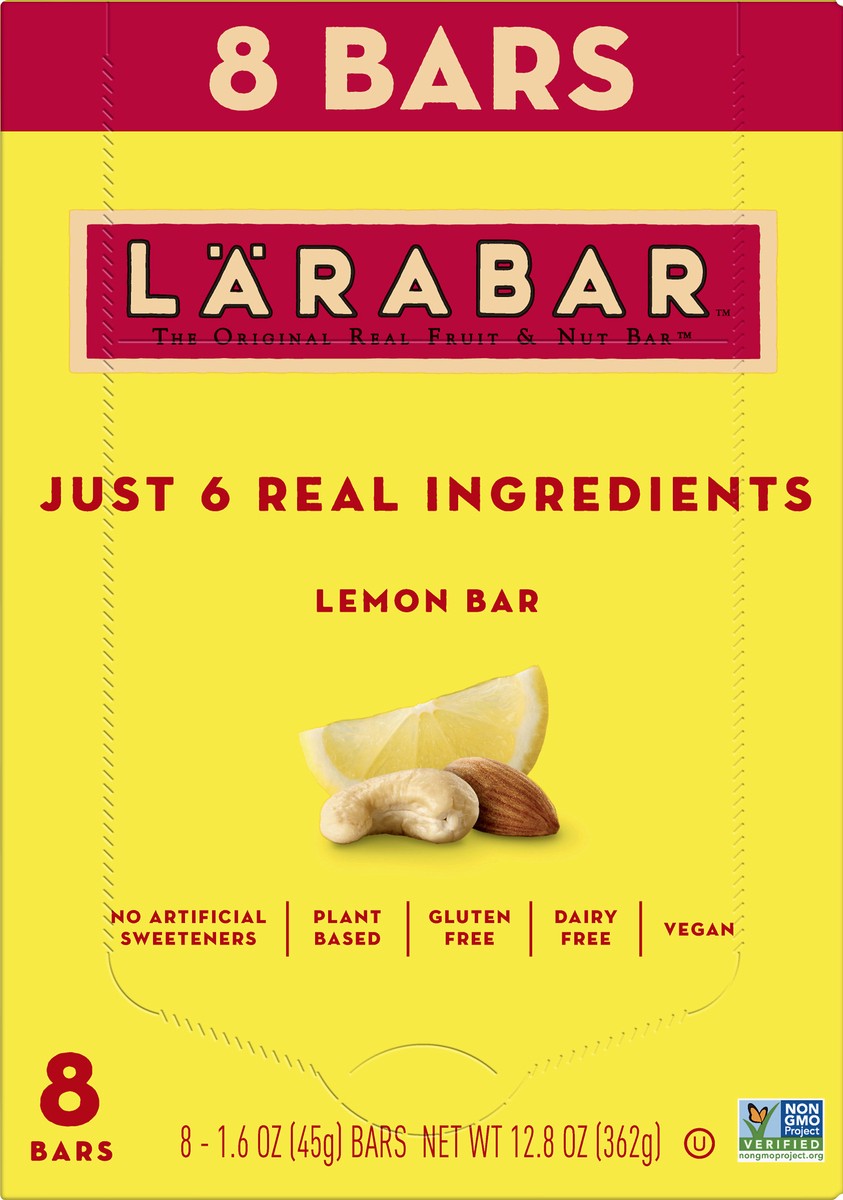 slide 7 of 9, LÄRABAR Lemon Bar Fruit & Nut Bar 8 - 8 1.6 oz Bars, 8 ct