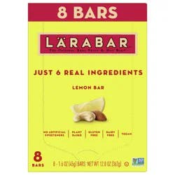 LÄRABAR Lemon Bar, Gluten Free Vegan Fruit & Nut Bars, 1.6 oz bars, 8 ct