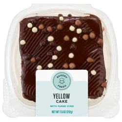 Bakery Fresh 1-Layer Yellow Fudge Cake Square