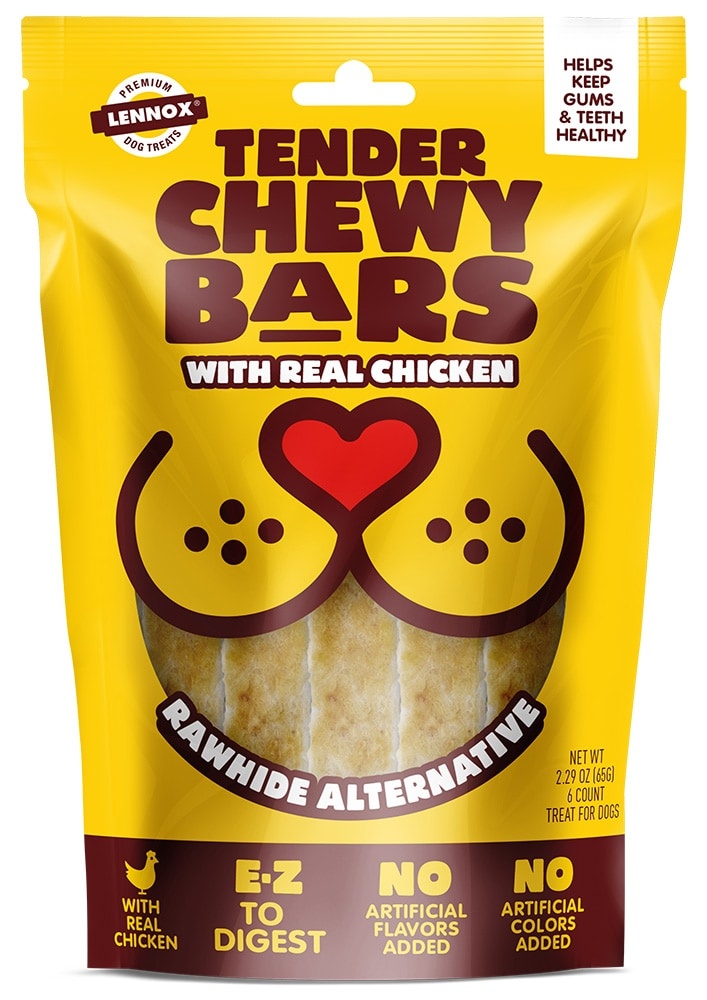 slide 1 of 1, Lennox Tender Chewy Bars With Chicken Dog Treats, 6 ct