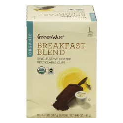 GreenWise Organic Breakfast Blend Light Roast Single-Serve Cups Coffee - 12 ct