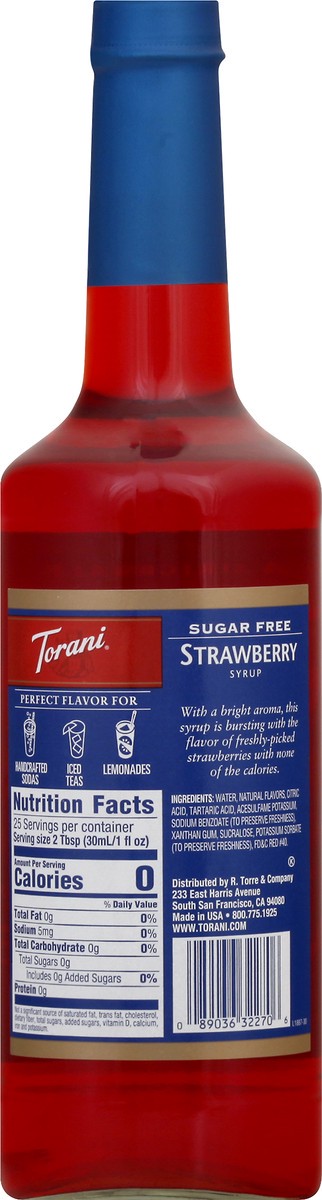 slide 13 of 13, Torani Sugar Free Strawberry Syrup 25.4 fl oz, 25.4 fl oz