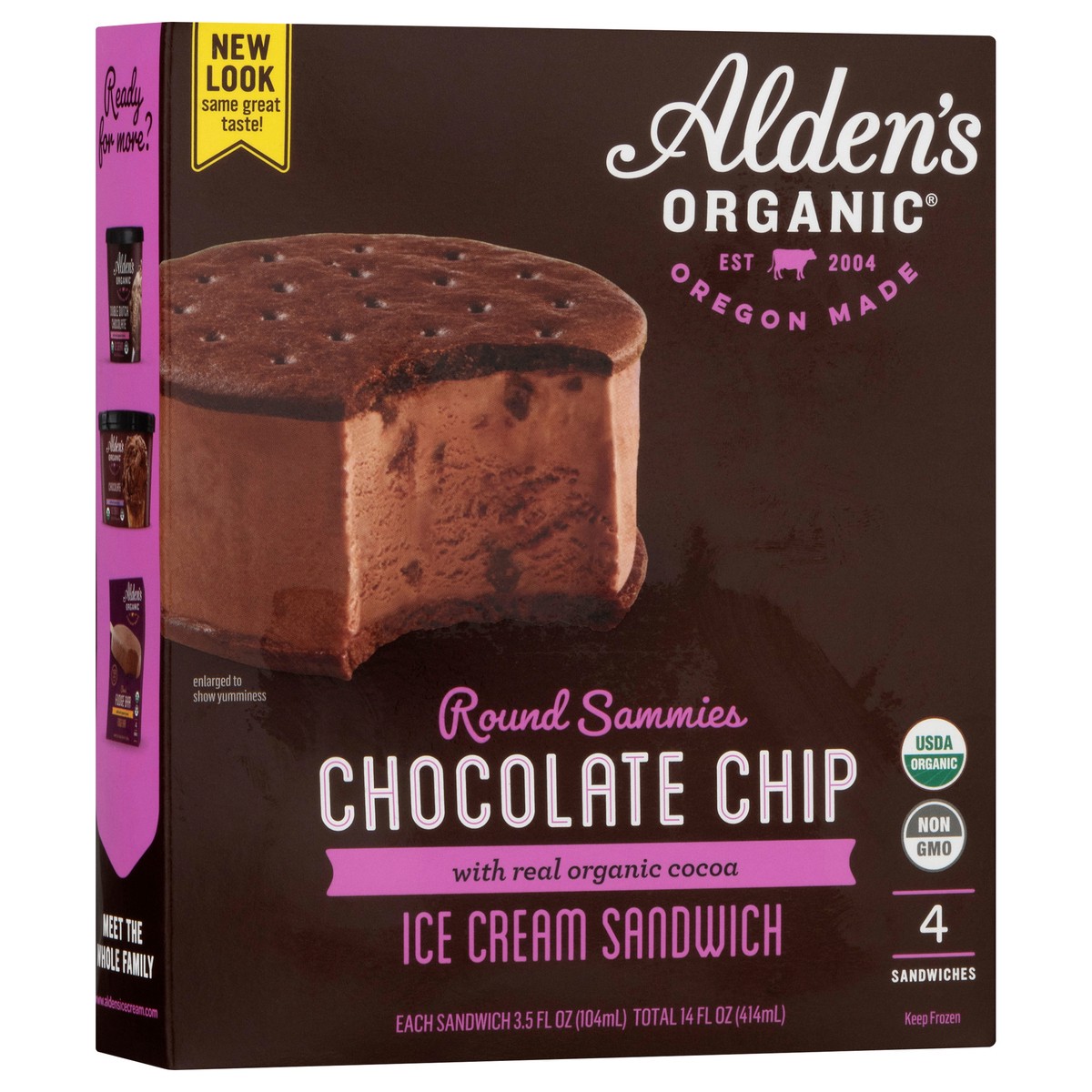 slide 9 of 12, Aldens Organic Organic Chocolate Chip Ice Cream Sandwiches, 14 fl oz