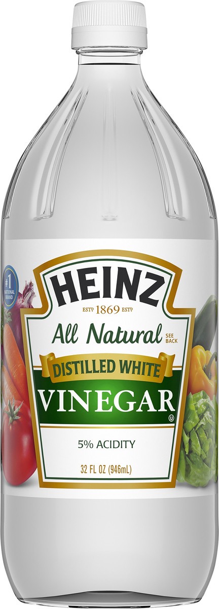 slide 1 of 13, Heinz All Natural Distilled White Vinegar with 5% Acidity, 32 fl oz Bottle, 32 fl oz