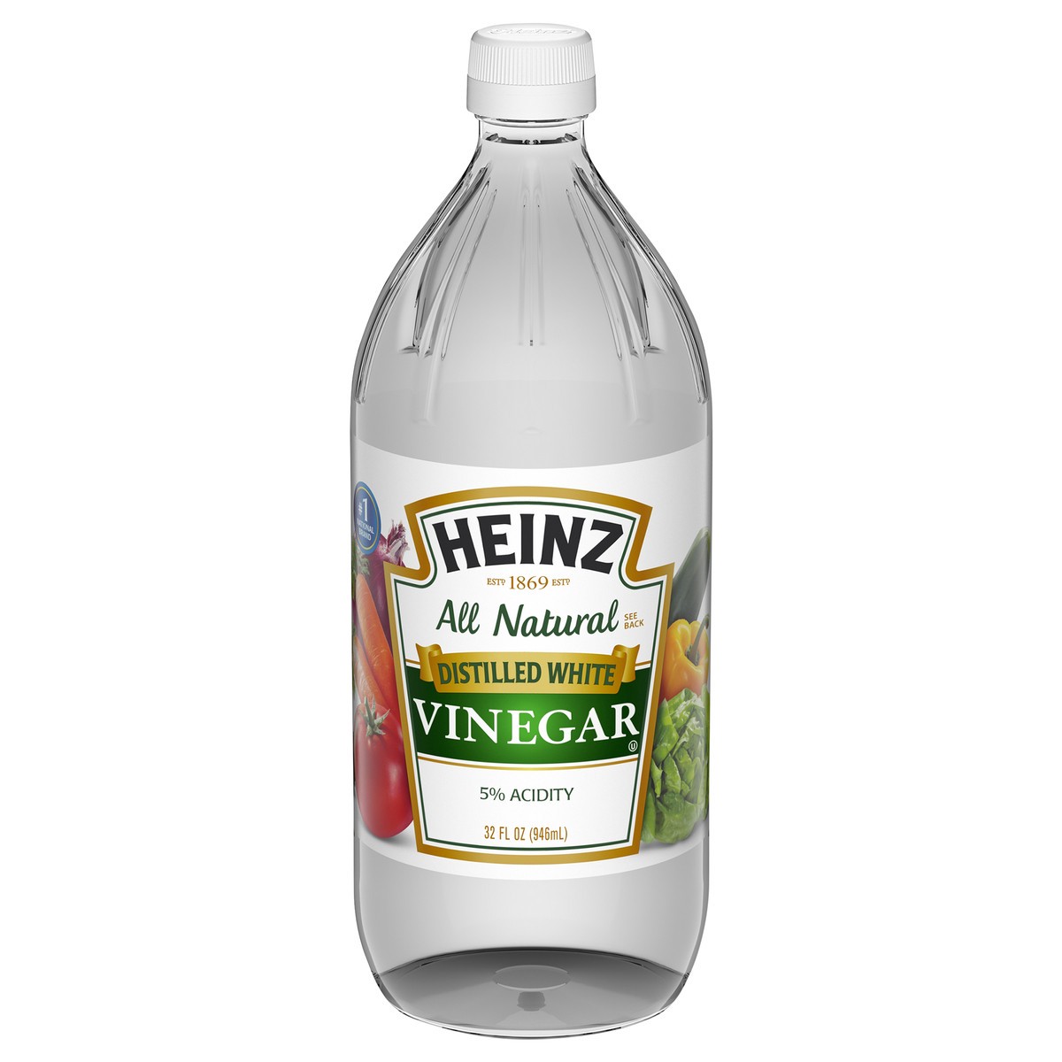 slide 13 of 13, Heinz All Natural Distilled White Vinegar 5% Acidity, 32 fl oz Bottle, 32 fl oz