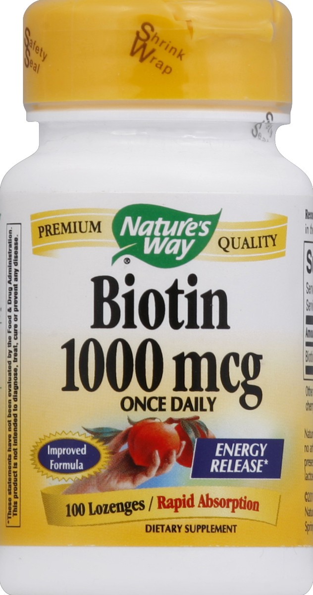 slide 2 of 3, Nature's Way Biotin Lozenges, 1,000 mcg per serving, 100 Count, 100 ct