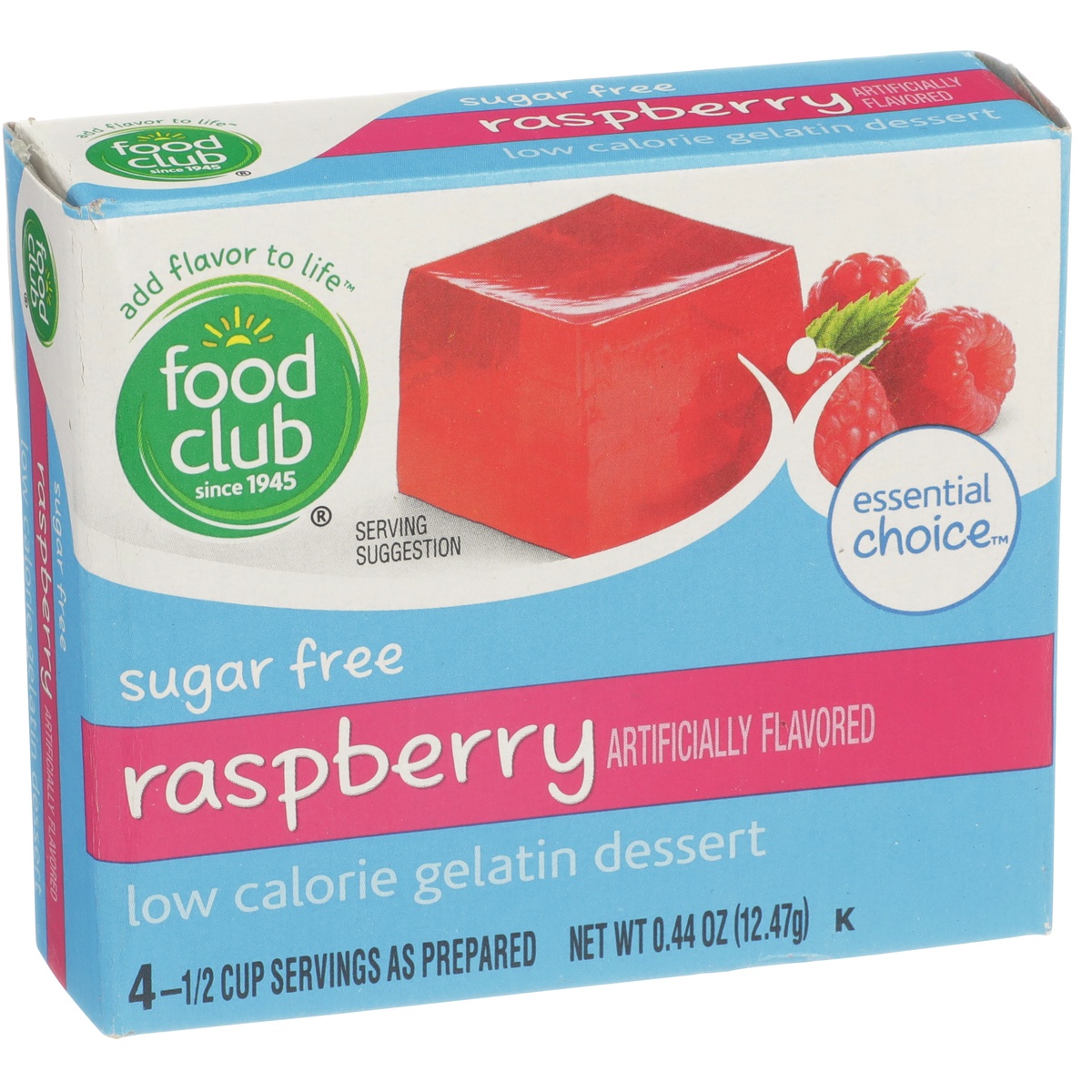 slide 2 of 10, Food Club Raspberry Sugar Free Low Calorie Gelatin Dessert, 0.44 oz