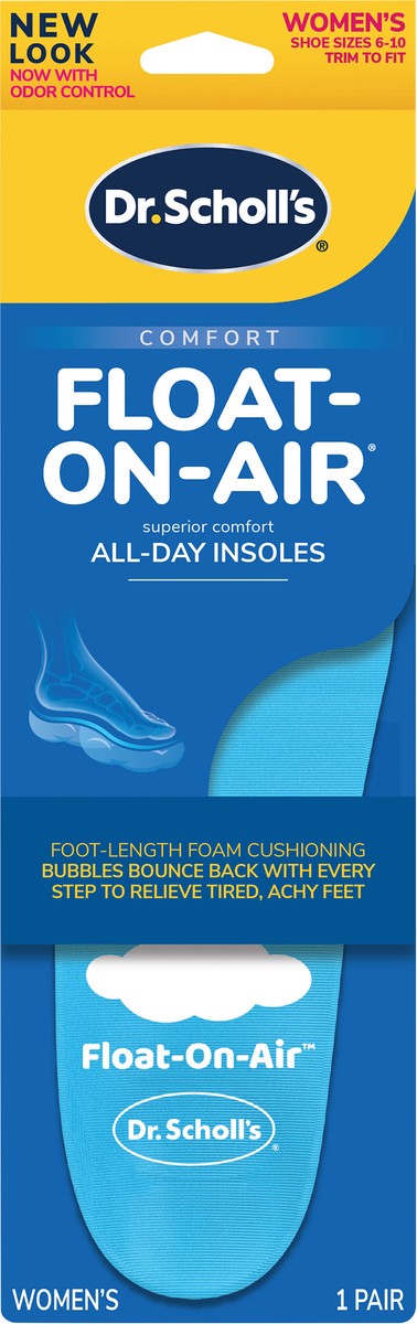 slide 4 of 7, Dr. Scholl's Float-On-Air Comfort Insoles, Women, 1 Pair, Full Length, 1 pair