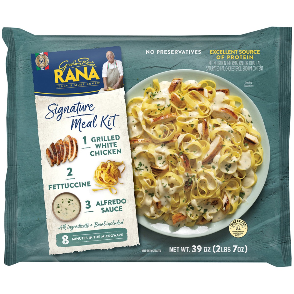 slide 6 of 9, Rana Signature Meal Kit Grilled White Chicken Fettuccine with Alfredo Sauce - 39oz, 