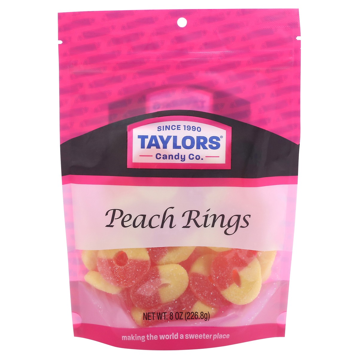 slide 5 of 11, Taylor Peach Rings, 8 oz