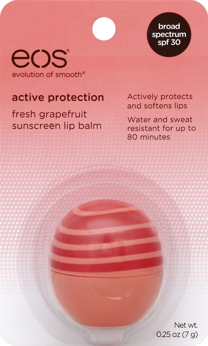 slide 2 of 2, EOS Active Protection Lip Balm SPF 30 Fresh Grapefruit Sphere, 25 oz