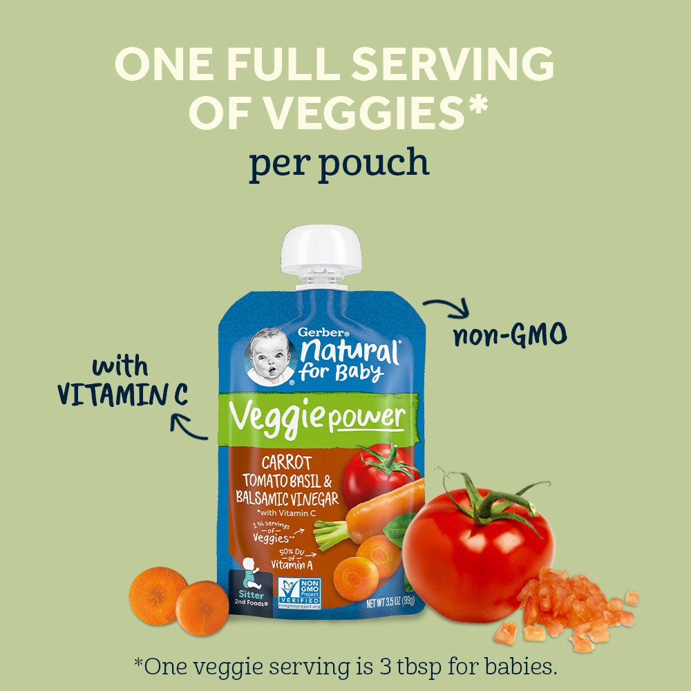 slide 3 of 5, Gerber Strong Sweet Potato Mango Pear Kale Toddler Food, 3.5 oz Pouch, 3.5 oz