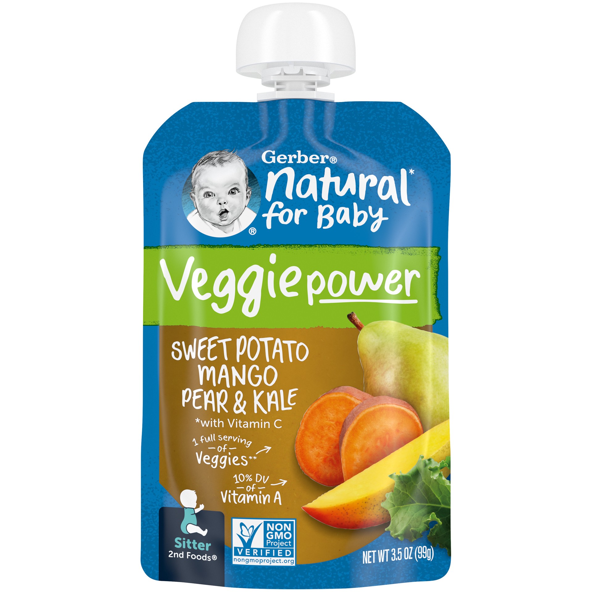 slide 1 of 5, Gerber Strong Sweet Potato Mango Pear Kale Toddler Food, 3.5 oz Pouch, 3.5 oz