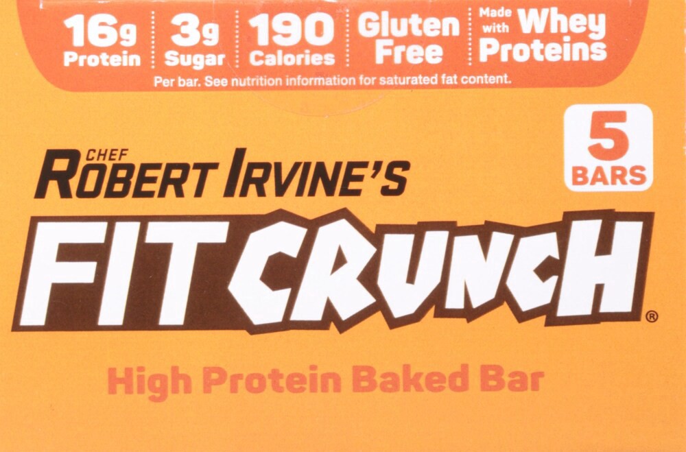 slide 3 of 5, FITCRUNCH High Protein Caramel Peanut Baked Bar 5 - 1.62 oz Bars, 8.1 oz